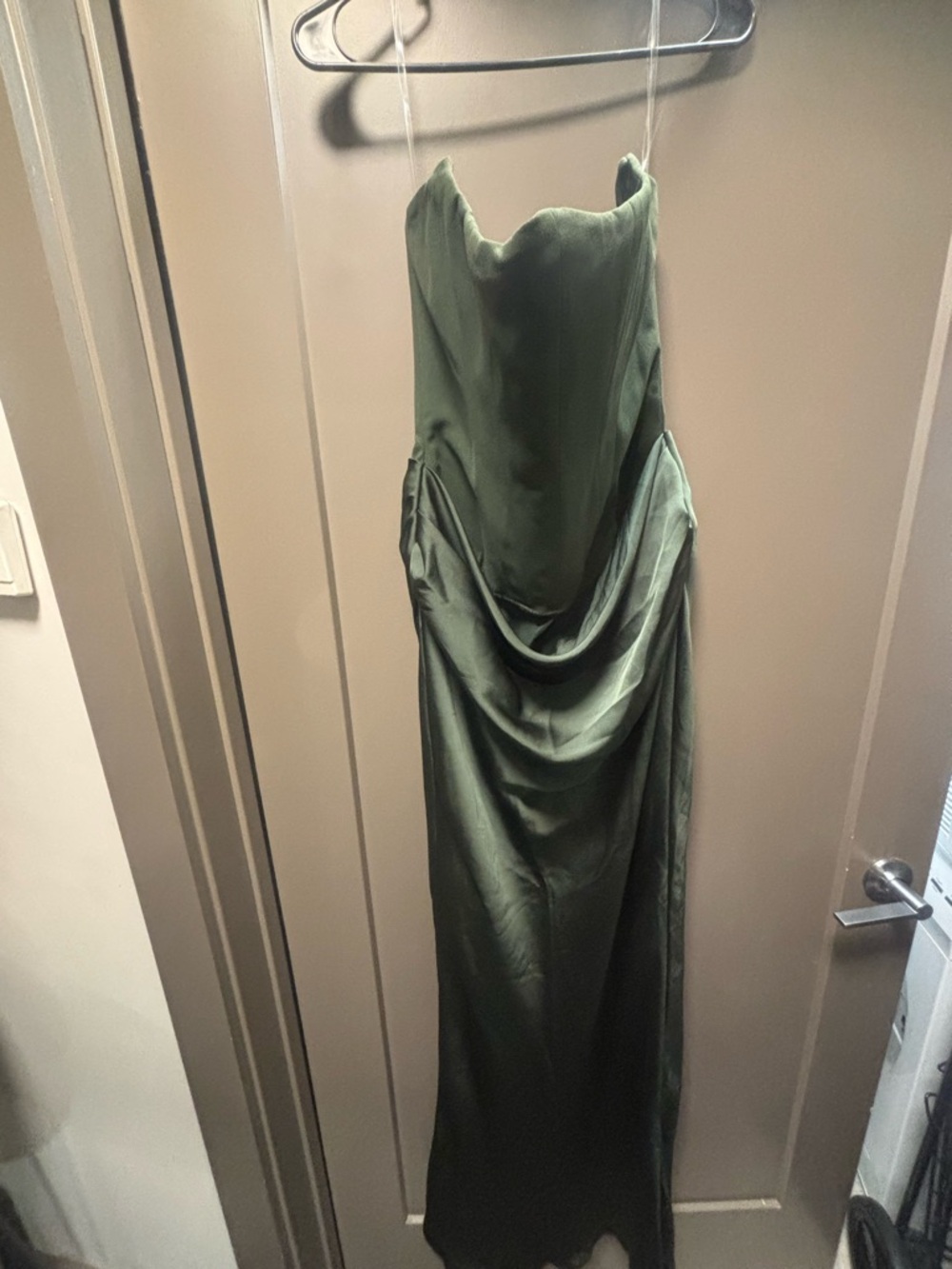 House of CB Persephone Dark Green Strapless Maxi Dress - Picture 5 of 6